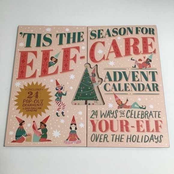 NEW Elf Advent Calendar 24 Pop Out Ornaments Cord Tis the Season for Elf-Care - Picture 1 of 11
